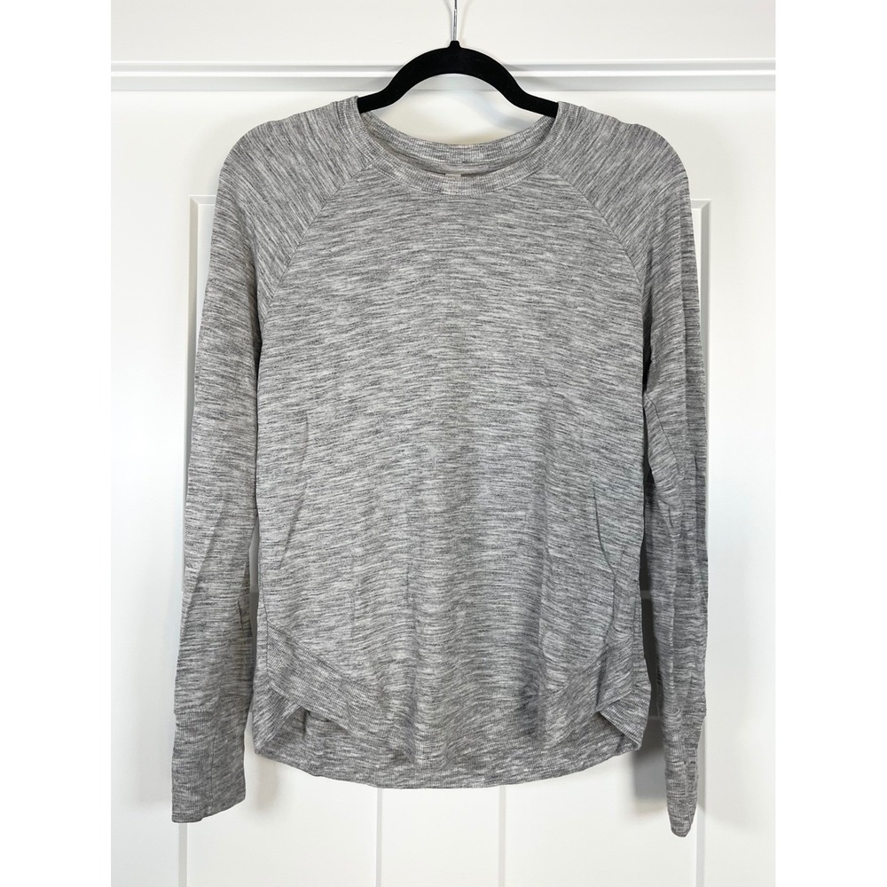 Athleta Mindset Sweatshirt Womens Small Gray Heathered Nirvana‎ Pullover Top S